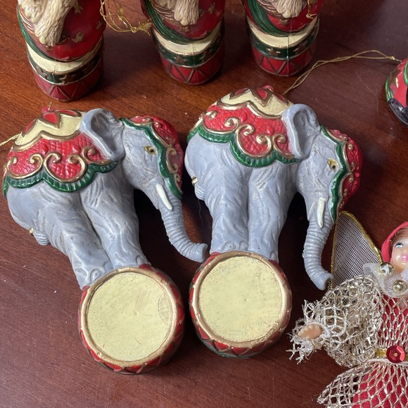 Kurt Adler Circus Train Seal Lion Acrobat Ornament 1991 Performance 14 Piece Set - Picture 3 of 8